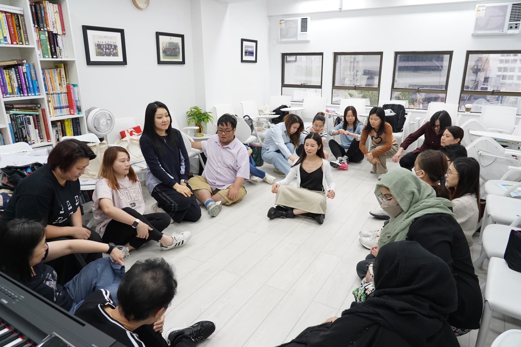 Music Explorer teacher development session with participants learning in a circle